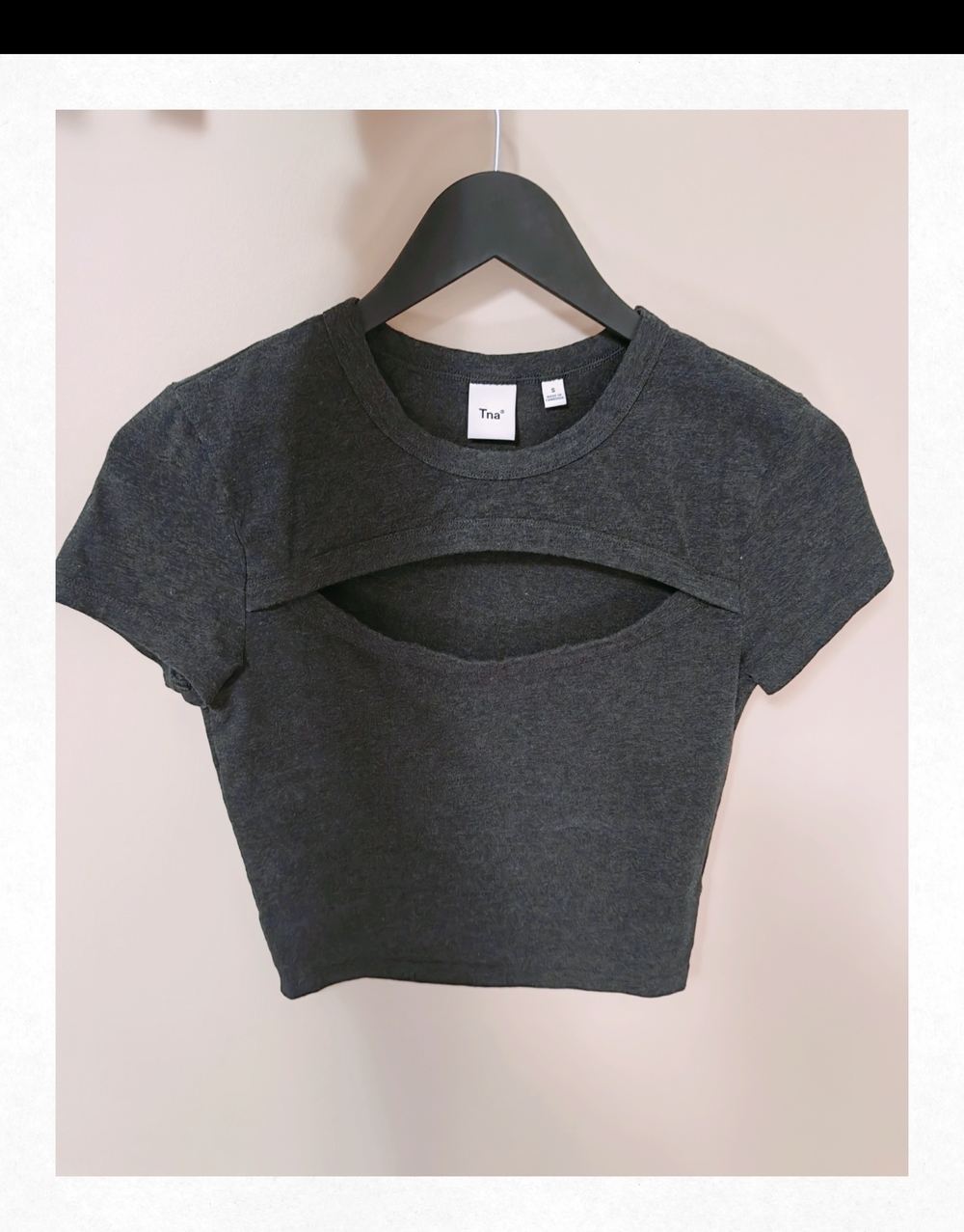 Aritzia Dark Gray Cutout Crop Top